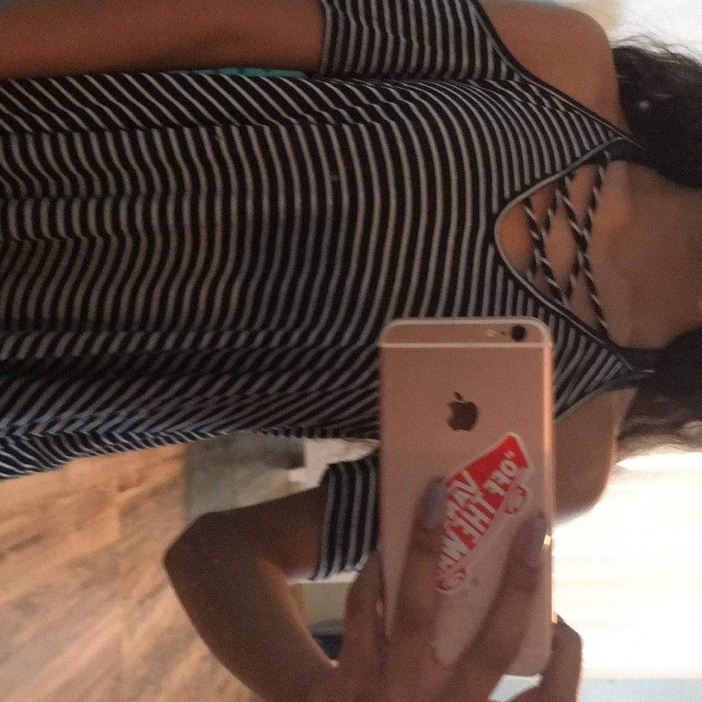 Black and White Striped Tank Top